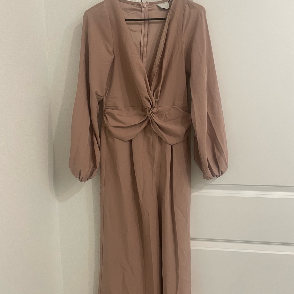 ASOS Blush Twist-Front Long Sleeve Jumpsuit - Picture 4 of 4